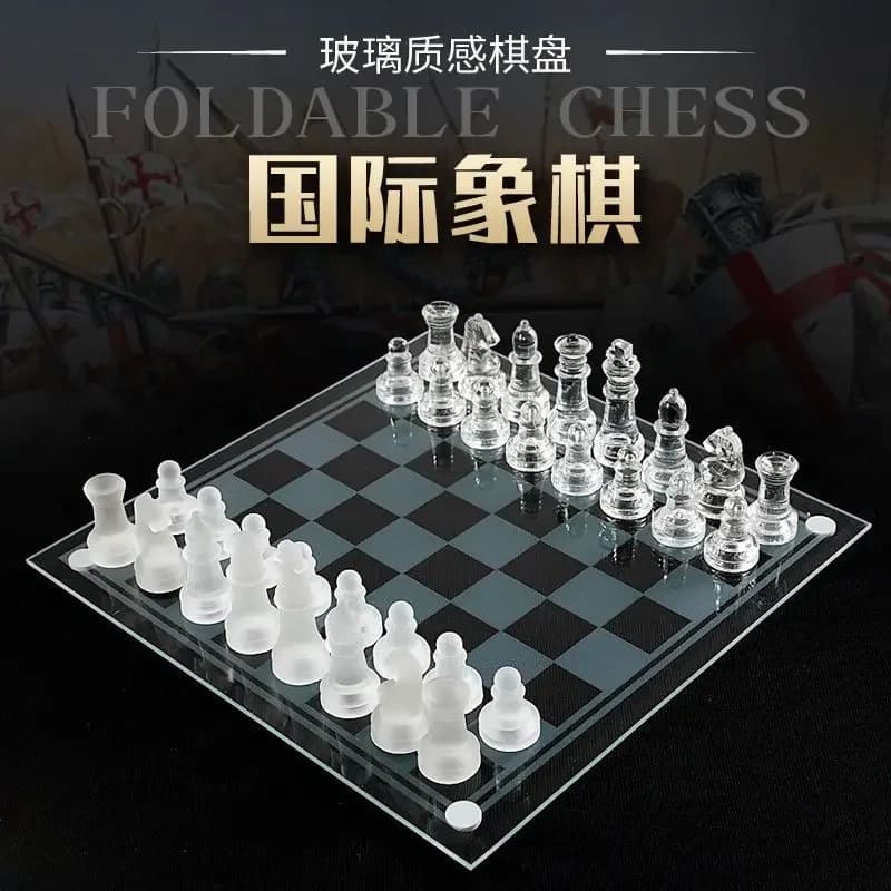 glas kristal juiste schaak kinderen casual puzzel backgammon elegant transparant entertainment schaakbord schaakstuk set