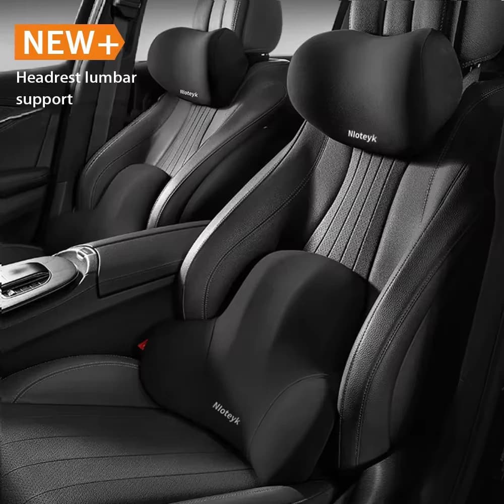 Auto Nekkussen Memory Foam Beschermende Lumbale Rugsteun Ademend Auto Hoofdsteun Kussen Stress Verlichten Autostoel Kussen