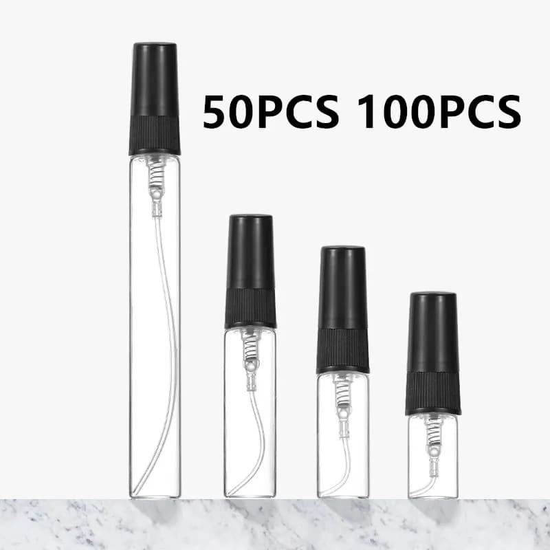 50/100PCS 2ML 3ML 5ML 10ML Zwarte Draagbare Glazen Parfumflesje Lege Hervulbare Fles cosmetica Fles Monster Dunne Glazen Flesjes