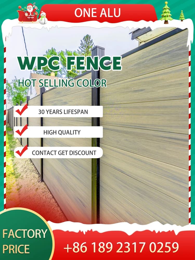 WPC Privacy Hekpanelen met aluminium paal Waterdicht composiet hout Buitentuin Achtertuin Decoratief heksysteem