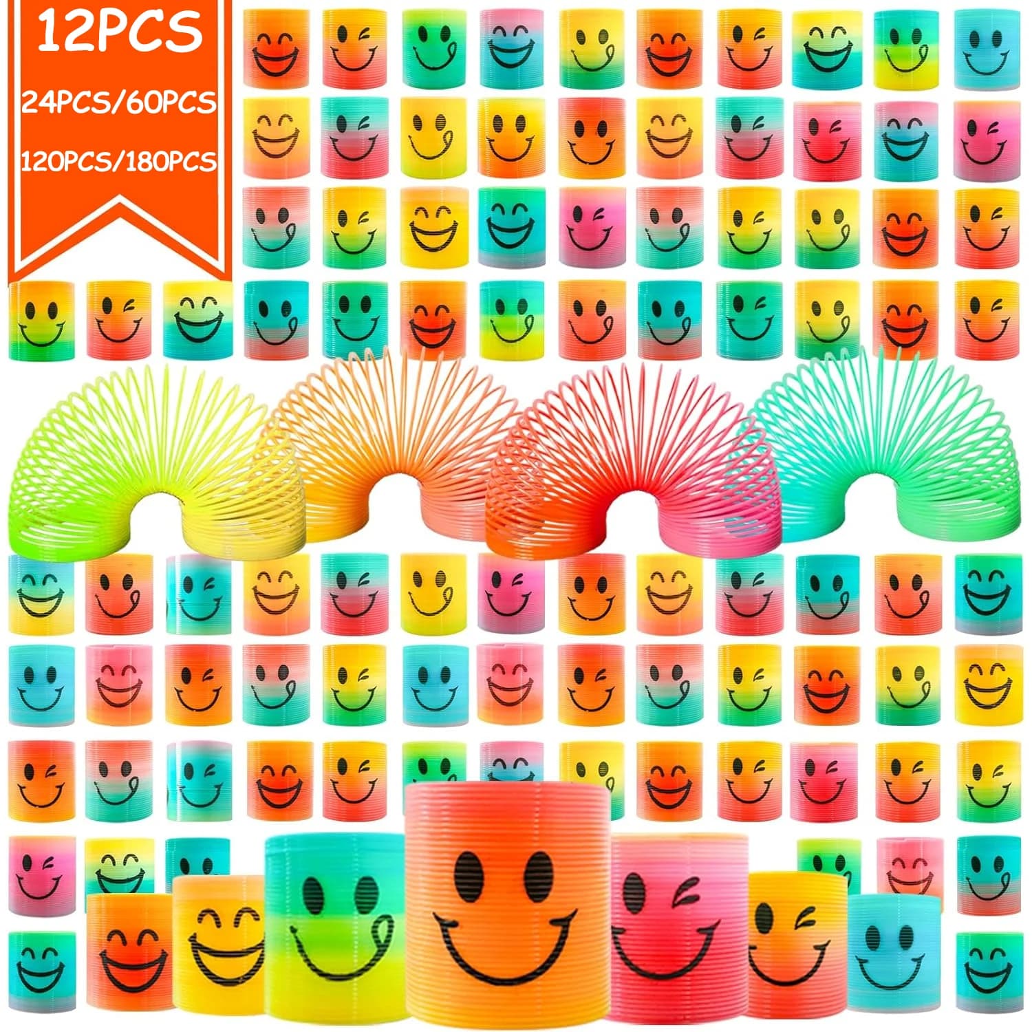 12/180 Stuks Mini Regenboog Magic Springs Circle Party Favor Verjaardagscadeau Fidget Goodie Bag Stuffers Pinata Filler Geschenken Party Gift