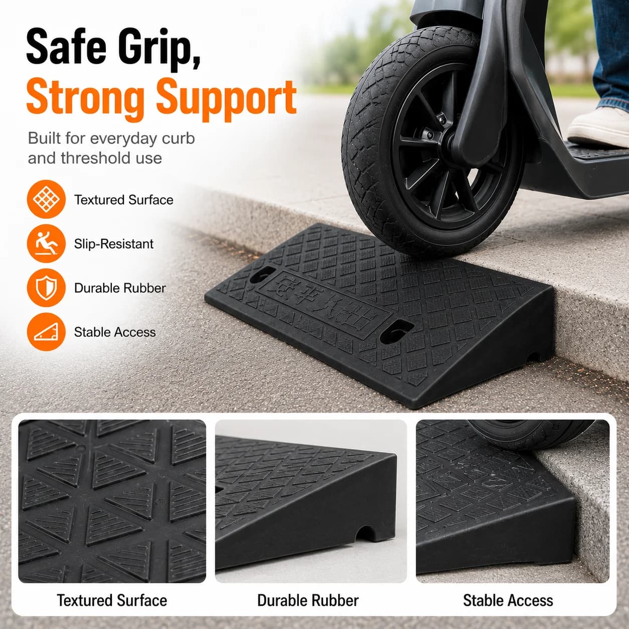 3-10cm Draagbare Stoeprandhelling Zware Rubberen Toegangshelling Antislip Toegang voor Auto Motor Scooter Rolstoel Huisdier