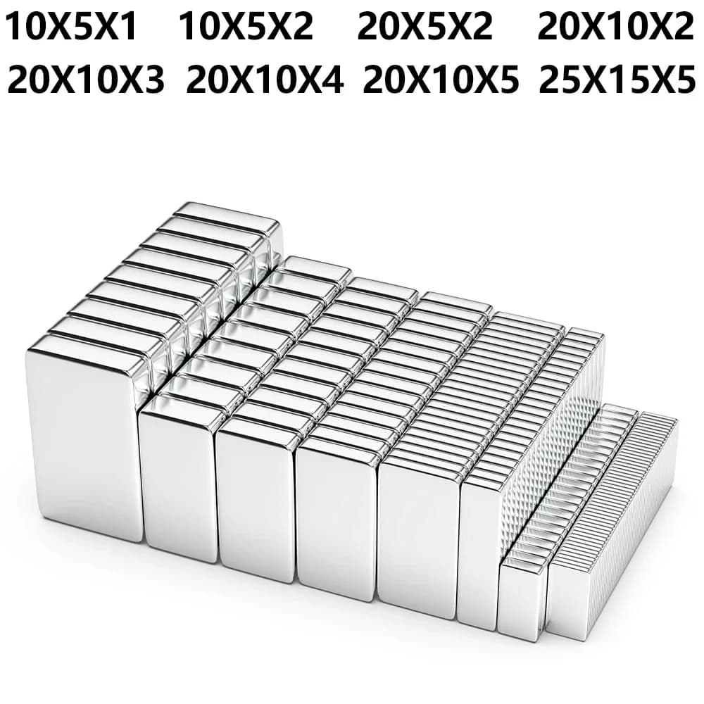 20x10x2 20x10x3mm Krachtige Neodymium magneetblok Supersterke magneten N35 NdfeB Permanente magnetische imanes koelkastmagneet
