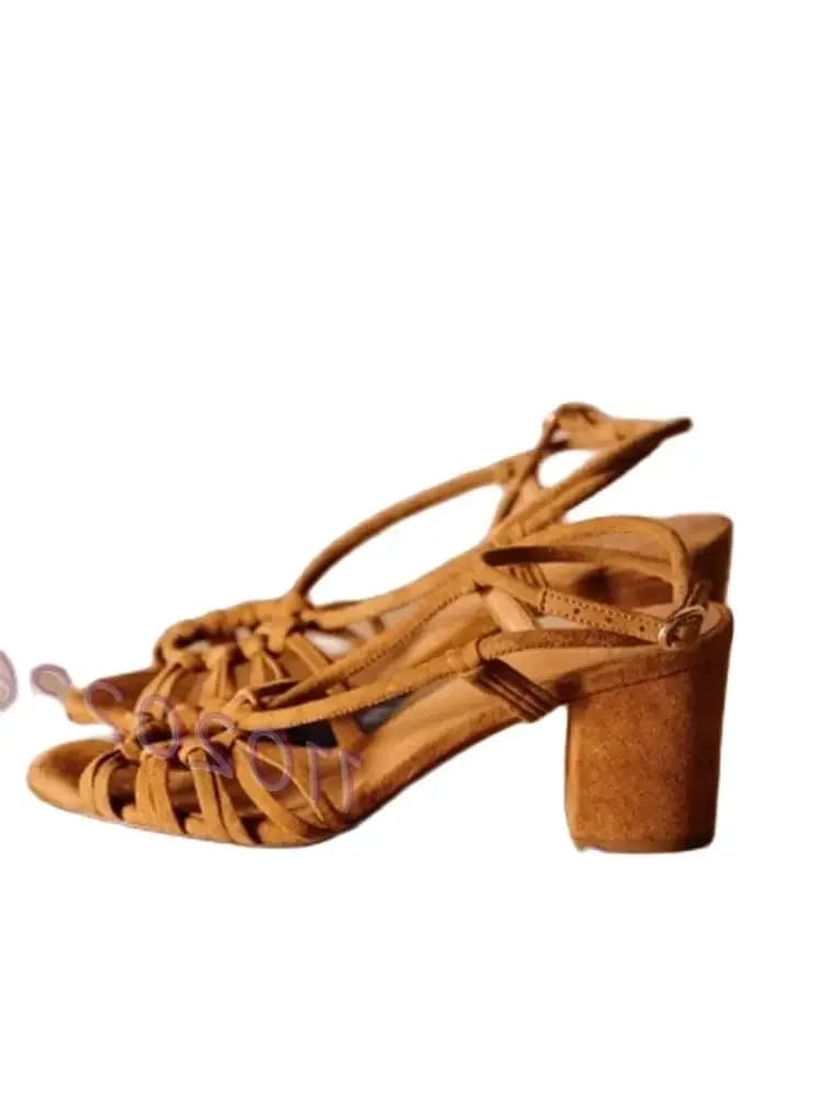 Chique Paarse Ring Sandalen Vrouwen Elegant Blok Mid Hakken Gekruiste Bandje Jurk Schoenen Dames Zomer Craquelé Metallic Leren Sandalen