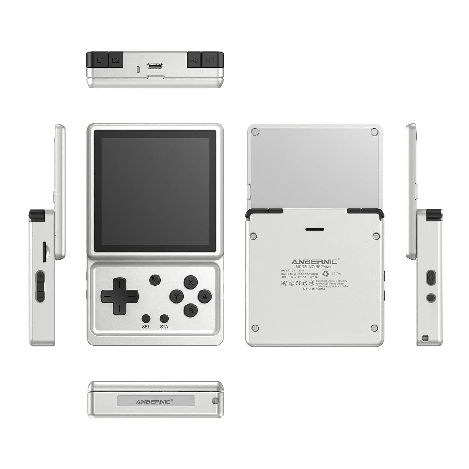 ANBERNIC RG Rotate 3.5" IPS Draaibaar Scherm Android Handheld Game Console Retro Emulator WiFi Videogame Speler T618 AI PS2