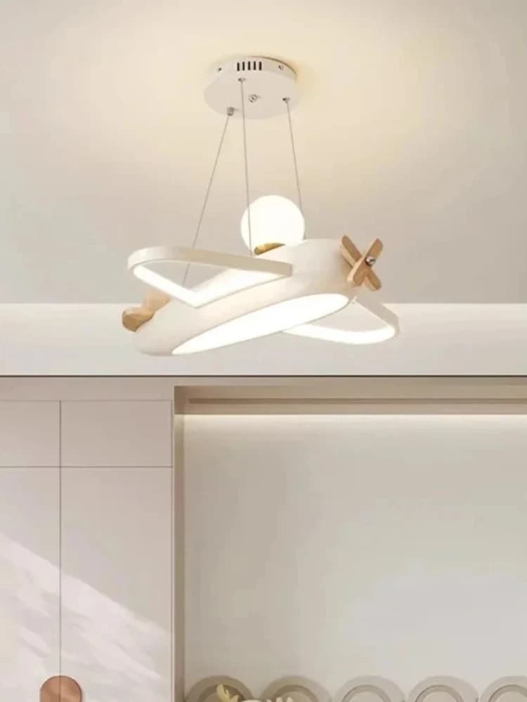 Vliegtuiglampen LED Kinderkamer Helikopterlamp Moderne crèmekleurige babykamer Tienerjongen Slaapkamer Vliegtuigplafondlampen