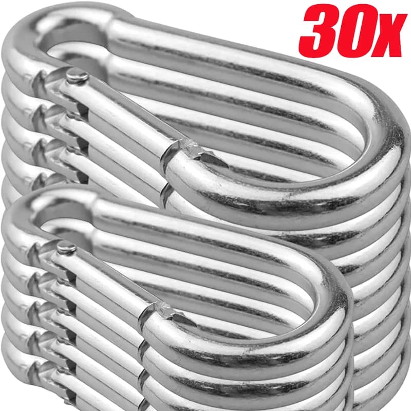 Roestvrijstalen karabijnhaak Clip Lente karabijnhaak Zware metalen clips Touwconnector Sleutelhanger Link Gesp Campingkarabijnhaken