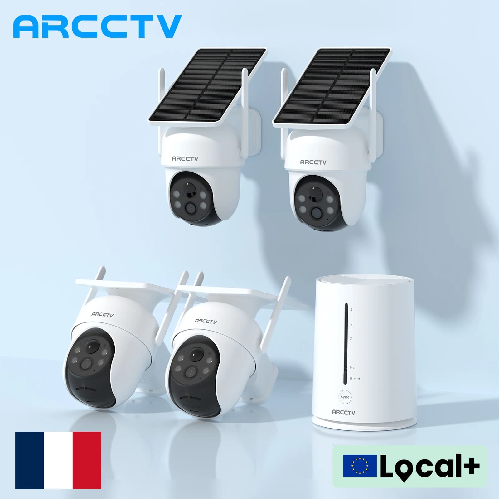 ARCCTV 2K Wifi Solar Camera Kit Outdoor Draadloze Beveiliging Bewakingscamera Set Menselijke detectie Tweeweg Audio Kleur Nachtzicht