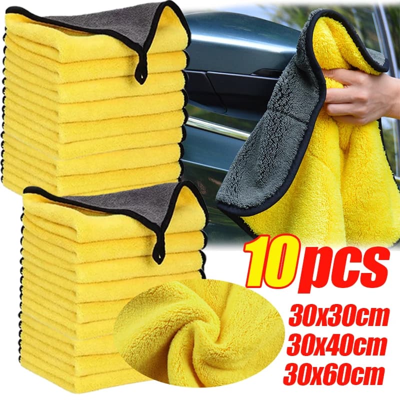 Auto Microfiber Washanddoekjes Zachte Dubbele Laag Dikker Auto Lichaam Schoonmaakdoekje Doek Water Absorptie Droogdoek 30/40/60C
