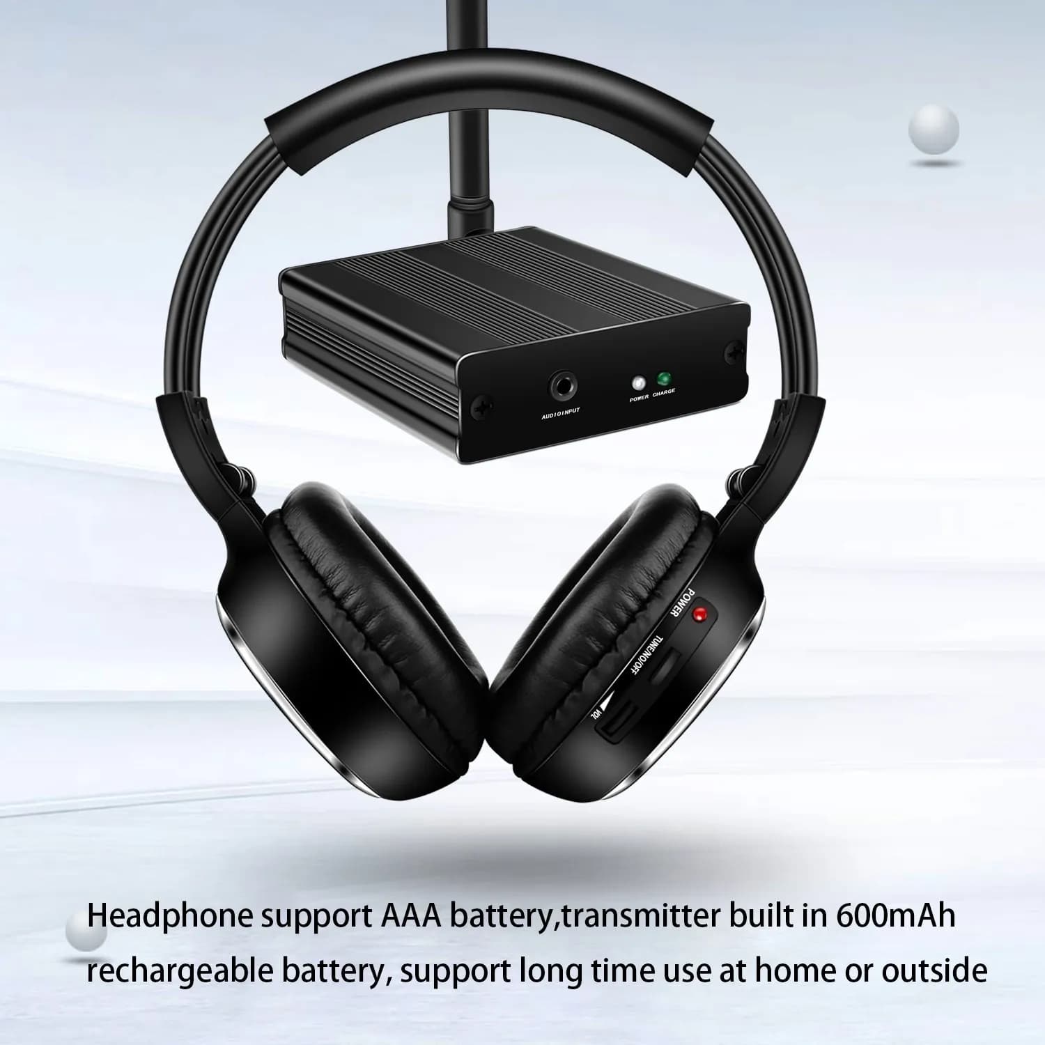 500M Silent Disco System Folding Draadloze Hoofdtelefoon-Stille Clubbing Party Bundel Met 2 Opvouwbare Headset + 1 Zender