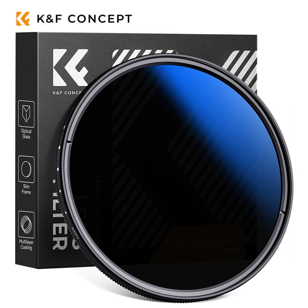 K&F CONCEPT ND2-ND400 Variabel ND-filter Multi gecoat 37/40,5/43/46/49/52/55/58/62/67/72/77/82 mm lensfilter met neutrale dichtheid