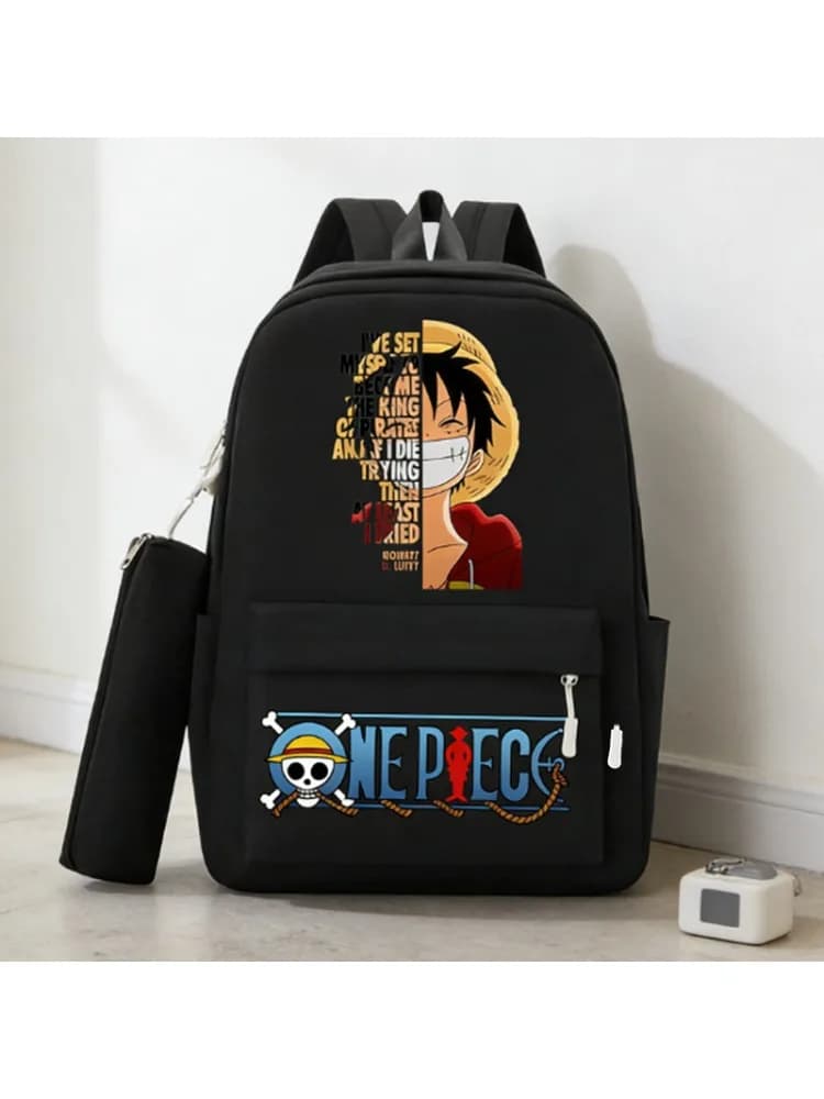 2 stuks rugzak uit één stuk met etui student schooltas casual rugzak met grote capaciteit jongens mannen cartoon anime boekentas cadeau