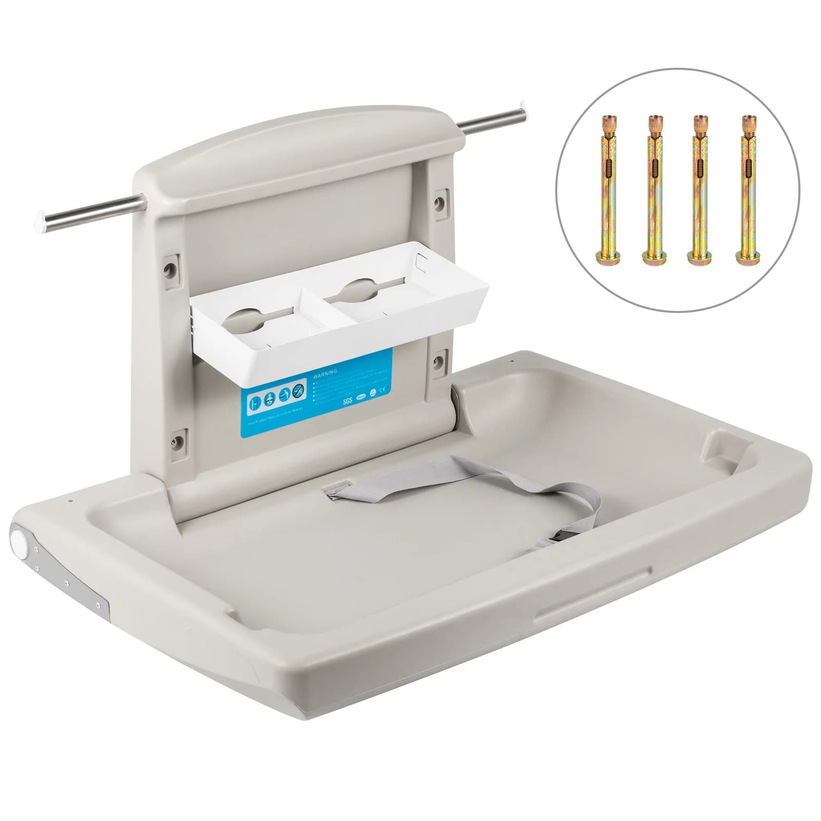SucceBuy Babycommode Commerciële muurbevestiging Babyluiercommode Opklapbaar verticaal toilet Babycommode