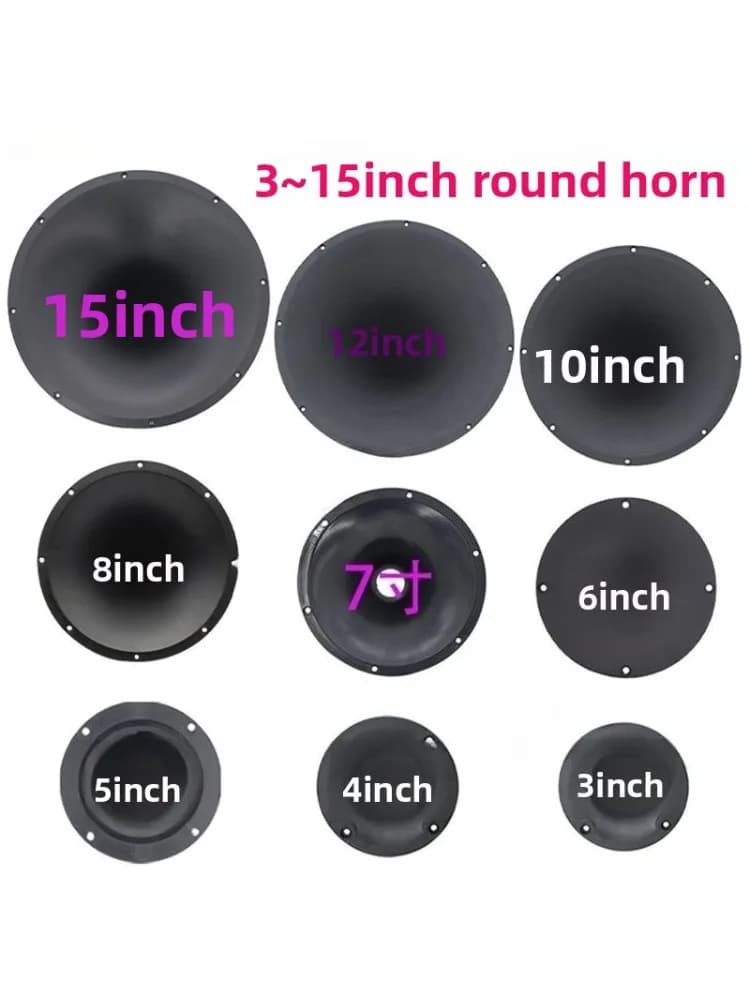 1 stks ABS 3/4/5/6/7/8/9/10/12/15 Inch Ronde Hoorn Tweeter Behuizing Plastic Onderdelen Luidspreker Componenten
