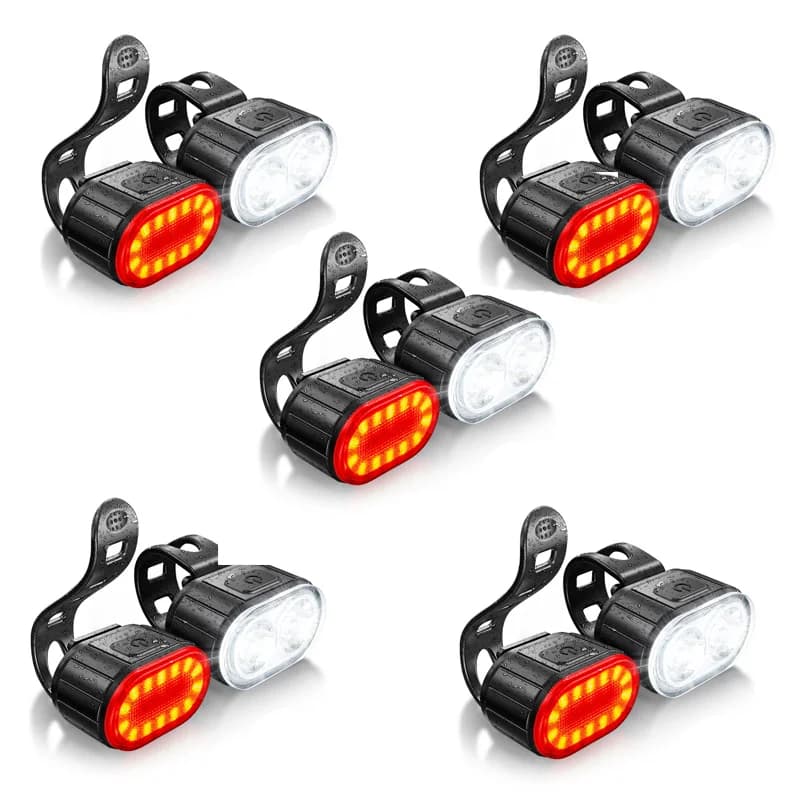 Oplaadbare fietsverlichting Voor-/achterlichten Fietslamp Led-fietslicht Fietszaklamp voor fiets Voorachterlicht Lantaarn