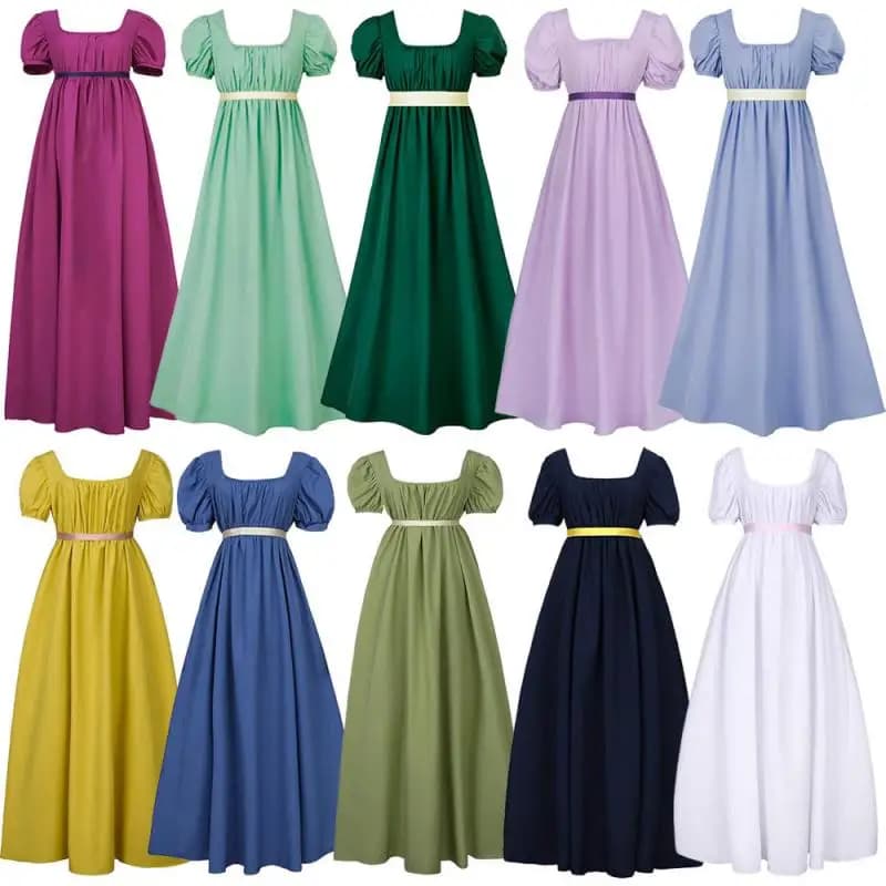 Retro Middeleeuwse Victoriaanse Cosplay Kostuum Hoge Taille Korte Mouw Kanten Jurk Vrouwen Theekransje Halloween Outfit