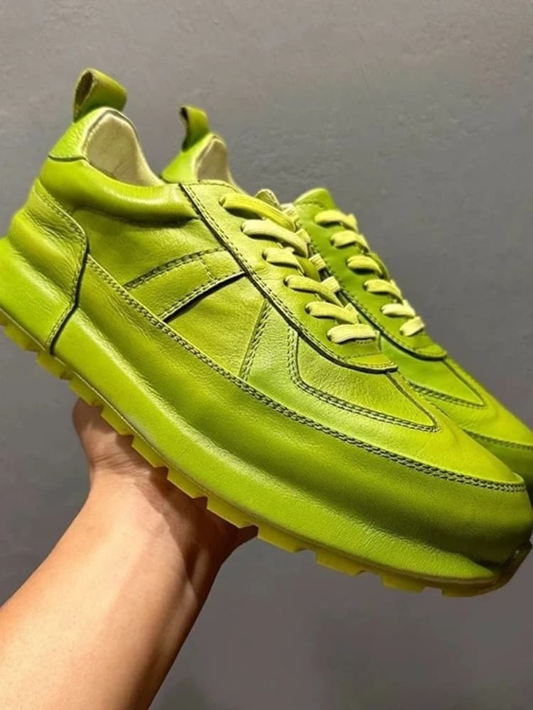 Veelzijdige comfortsneakers voor heren uit 2025 |   Lage retro schoenen van echt leer |   Ademende, mode-casual gymschoenen voor dagelijks gebruik