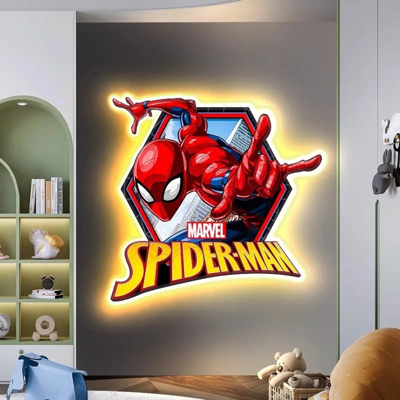 Spider Man LED-neonbord voor kinderkamer Marvel Superheld slaapkamer wanddecoratie cadeau creatieve verlichting inspiraat de verbeelding