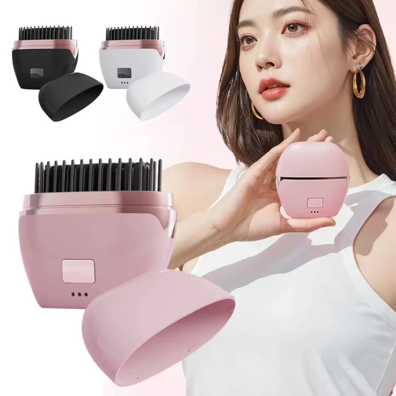 Mini-haarstrekker, oplaadbare draadloze draagbare haarstrekkerborstel, anti-verbrandingsbehuizing, lichtgewicht voor reisgeschenk