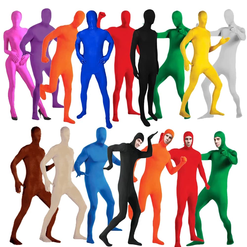 24-Zentai onzichtbare jumpsuit cosplay kostuum bodysuits Halloween carnaval huid strak pak spandex stretch verdwijnende jumpsuit