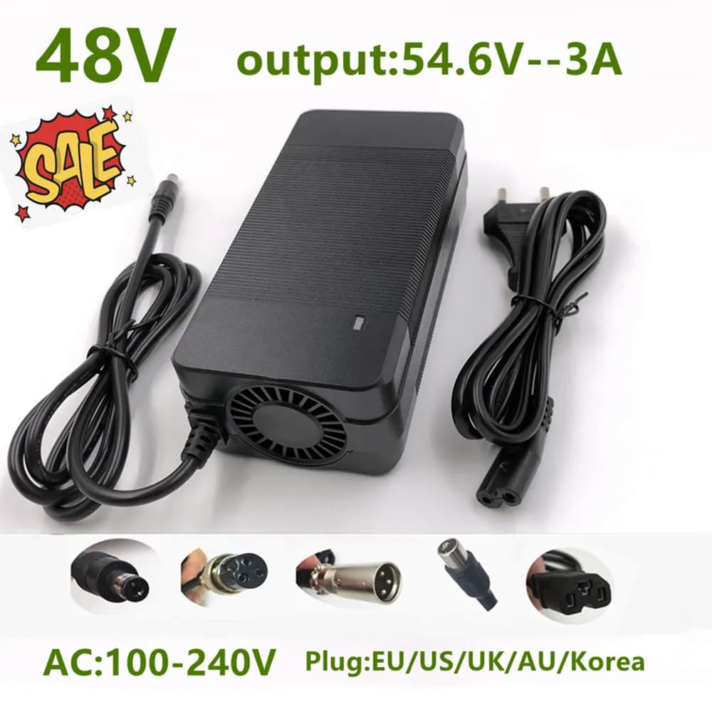 54.6V 3A Lithium Batterij Oplader 48V 13S Kugoo G1 Oplader Hoge kwaliteit Li-ion Batterij Oplader met Connectors