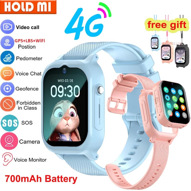 Smart Watch Kinderen 4G GPS WIFI Video-oproep SOS Monitor Tracker Locatie Telefoonhorloge Kinderen Smartwatch Camera Jongens Meisjes Geschenken