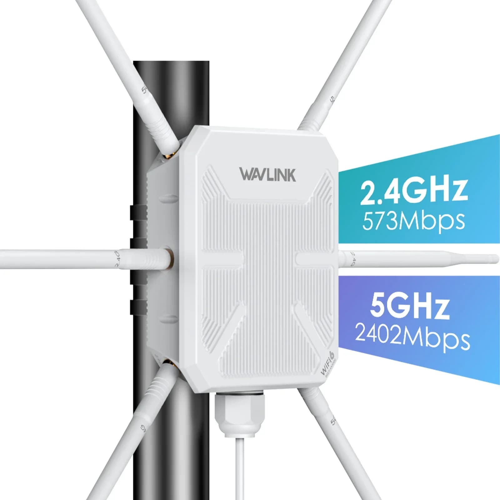 Enrutador/repetidor/AP 5G voor exterieurs, Extensor De Malla WiFi De Largo Alcance AX3000 WiFi6, Alta Potencia, Con PoE, IP67