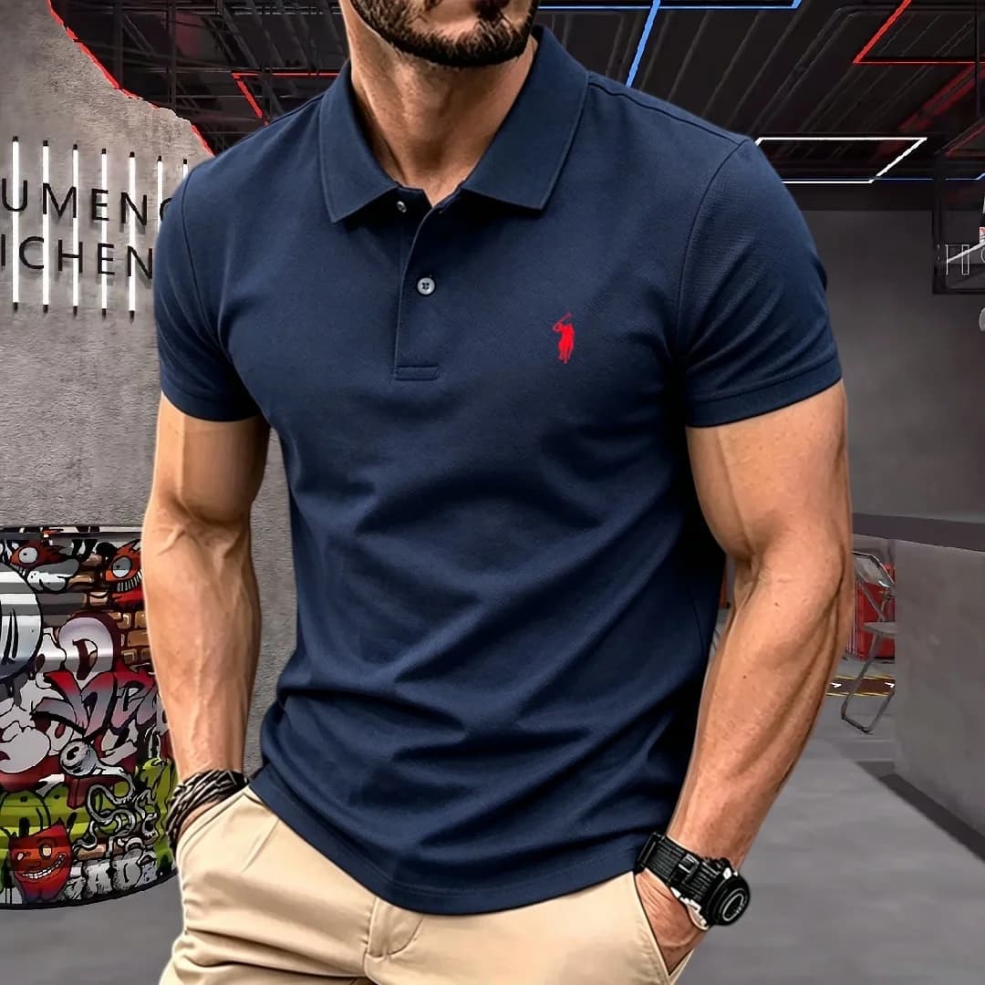 100% puur katoen high-end merk heren poloshirt met korte mouwen 2026 zomer luxe mode pony borduurwerk golf top casual T-shirt