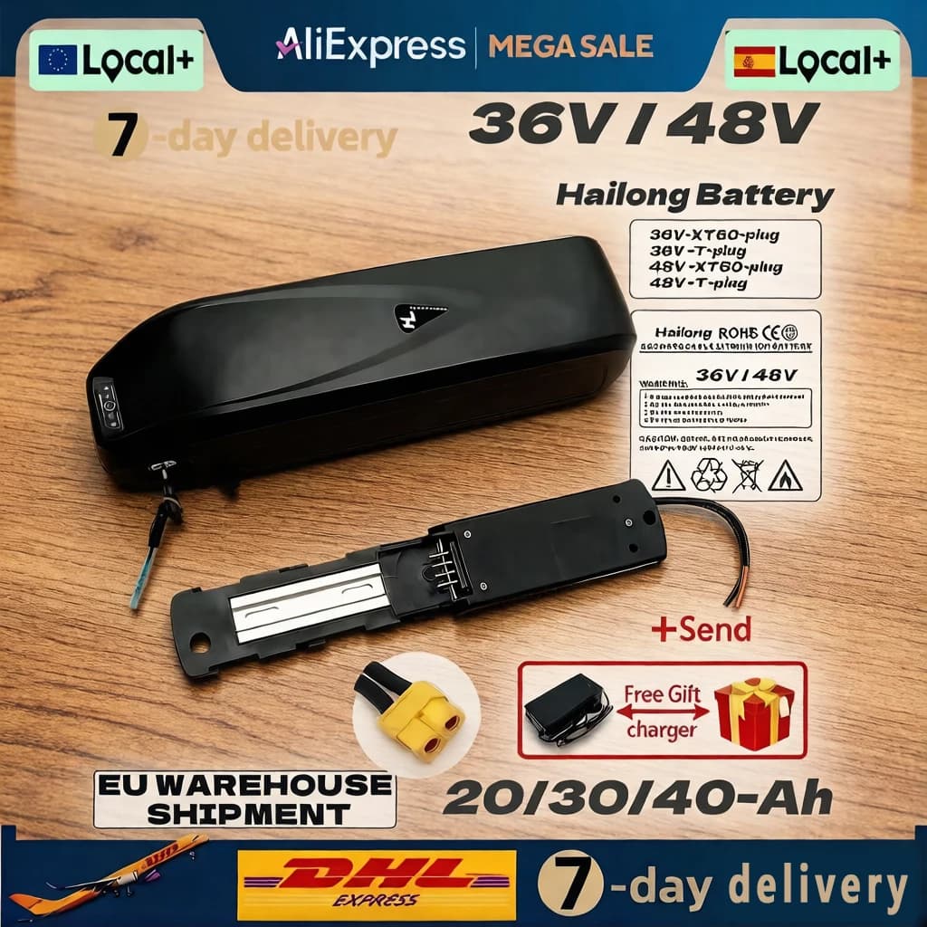 2026 Nieuwe hoogwaardige 48V splinternieuwe 20Ah 30Ah 40Ah Hailong accu voor Bafang BBS02 BBS03 BBSHD motor +BMS aanpasbare stekker
