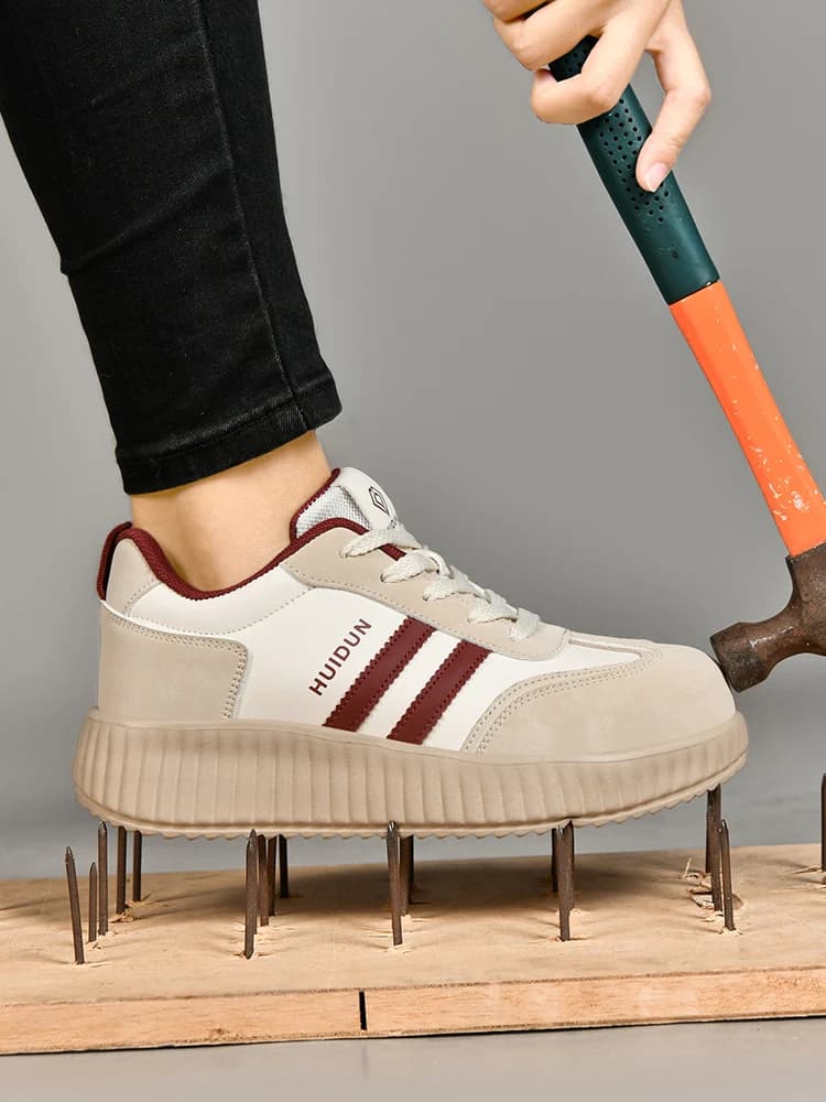 Mode luxe dames veiligheidsschoenen stalen neus werkschoenen dameslaarzen lekvrije antislip casual stijl vrouwelijke sneakers