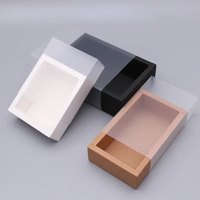 10 stuks bruin zwart-wit kartonnen geschenkdoos Festival Party kleine doos uittrekbare sieradendoosje chocolade snoepverpakking