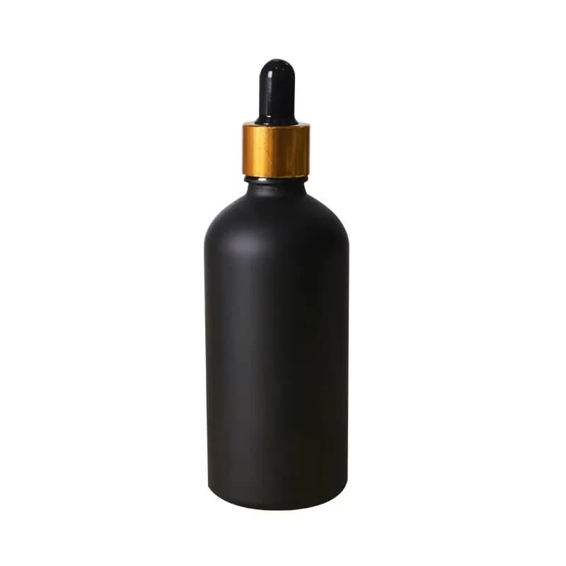 6 stuks 5 ml 10 ml 15 ml 20 ml 30 ml 50 ml 100 ml vorst zwart glas essentiële olie druppelflesje met piepette druppelflesjes Containers