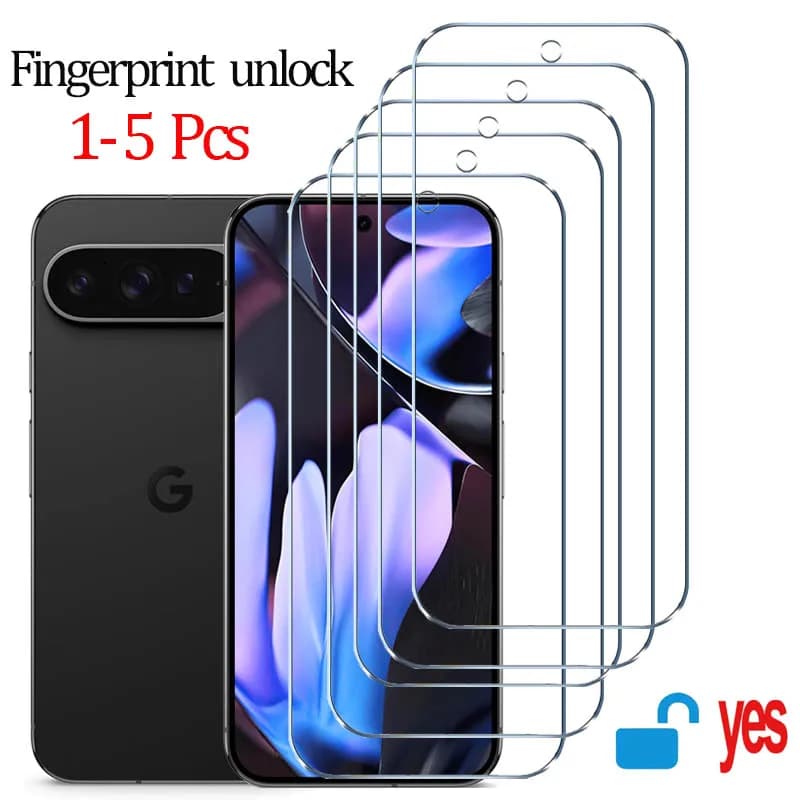 Vingerafdruk ontgrendeling glas voor Pixel 9 Pro 10 8A 9A 10A 7 6A 7A 8 Pro Screen Protector Pixel 9 Pro XL gehard glas voor Google Pixel 9