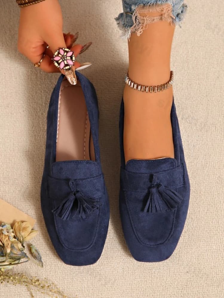 Platte damesschoenen groot formaat lente nieuwe mode vierkante neus comfortabele zachte ballet flats eenvoudige veelzijdige casual instappers