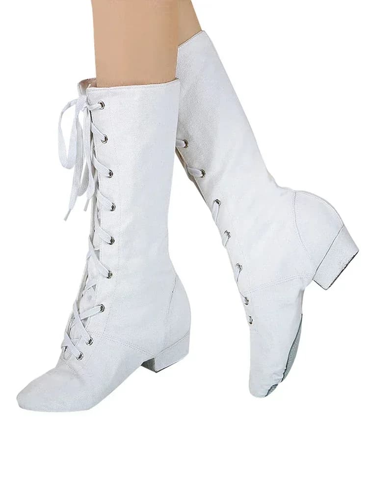 Paaldans Laarzen Vrouwen Canvas Jazzdans Laarzen Meisjes Ballet Dansschoenen Paaldansen Kinderen Latin Tango Wals Ballroom Dansschoenen