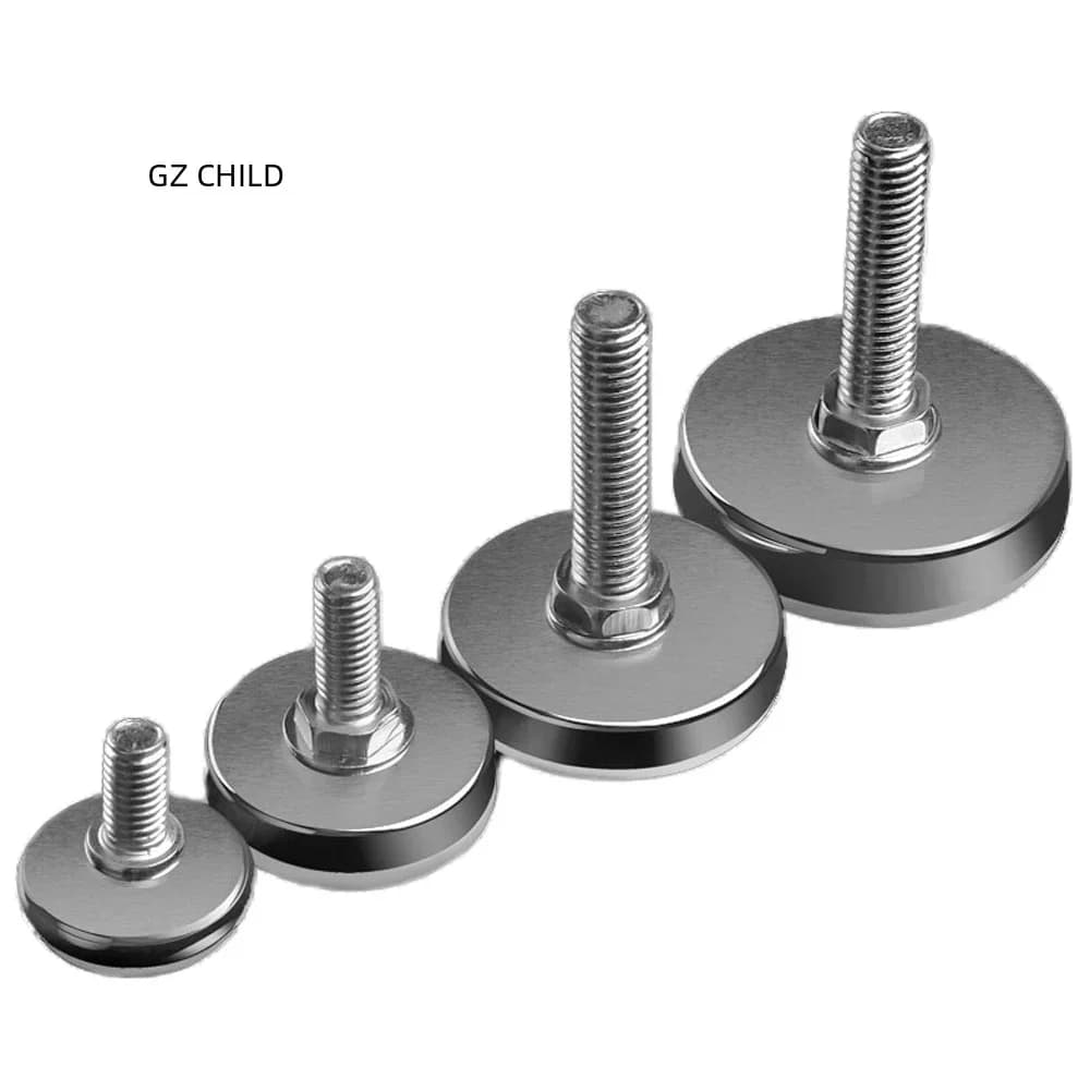 Stelvoetbasis, M6, M8, M10, schroef in hoogte verstelbaar, dia 30 mm, 35 mm, 43 mm, 50 mm, 2 stuks, 4 stuks, 8 stuks