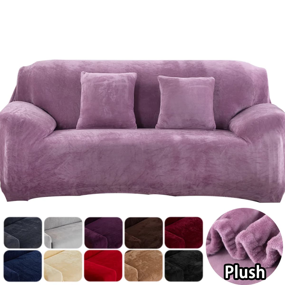 woonkamer fluwelen sofa cover kussenhoes dikke stretch pluche solid soft bankhoes hoekbank elastische sectionele couch cover