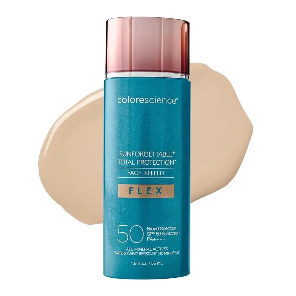 Colorescience Sunforgettable Total Protection Face Shield Flex SPF50, getinte minerale zonnebrandcrème, waterbestendig, niet-vettig