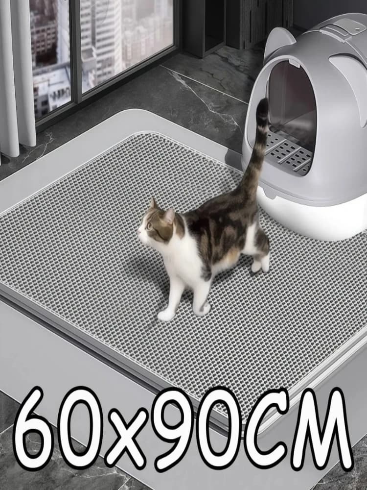 90CMX60CM Kattenbakvulling Mat Waterdicht Dubbellaags Huisdier Kattenbak Mat Huisdier Wc Kat Mat Antislip zand Kat Wasbaar Huisdier Schoon