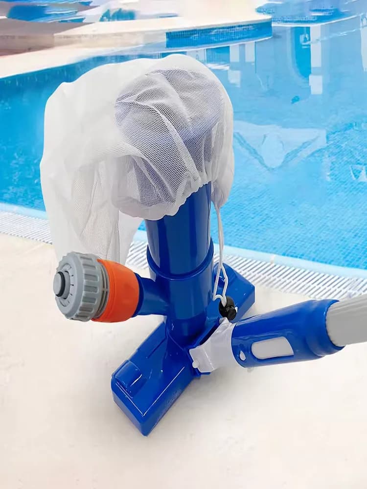 Draagbare zwembadvacuümstraal onderwaterreiniger met borstelzak 4-delig 1,25 inch paal van draagbare draagbare stofzuiger voor zwembad