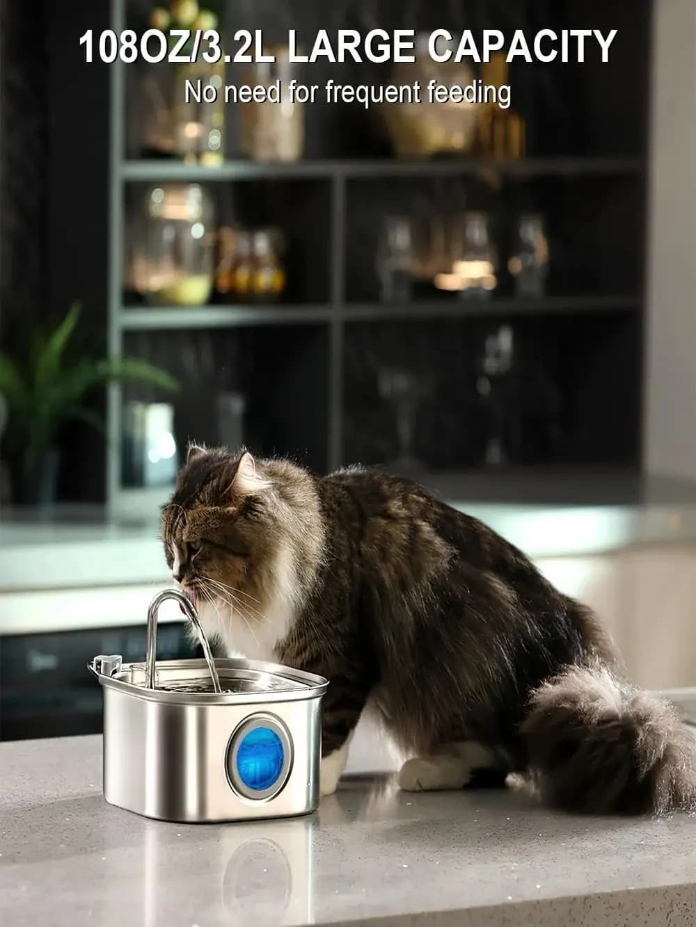 Roestvrijstalen Kat Automatische Drinkfontein Hond Drinkfontein Ultra-Stille Huisdierenfontein Met Raam Kattenwater Feeder