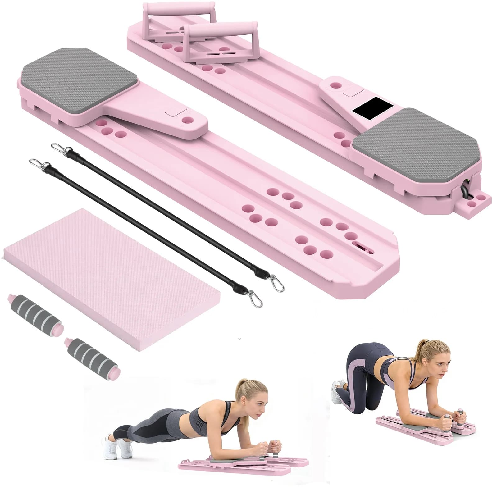 Draagbare Pilates Reformer Fitness Board Split Ski Machine Push-Up Ab Core Versterkings Trainingsapparaat met weerstandsbanden
