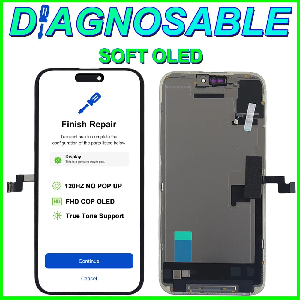 2 stuks JCID 120HZ Soft OLED Diagnostisch Scherm FHD Display voor iPhone 13 13 Pro 14 15 16 17 Pro Max Display Digitizer Assemblage
