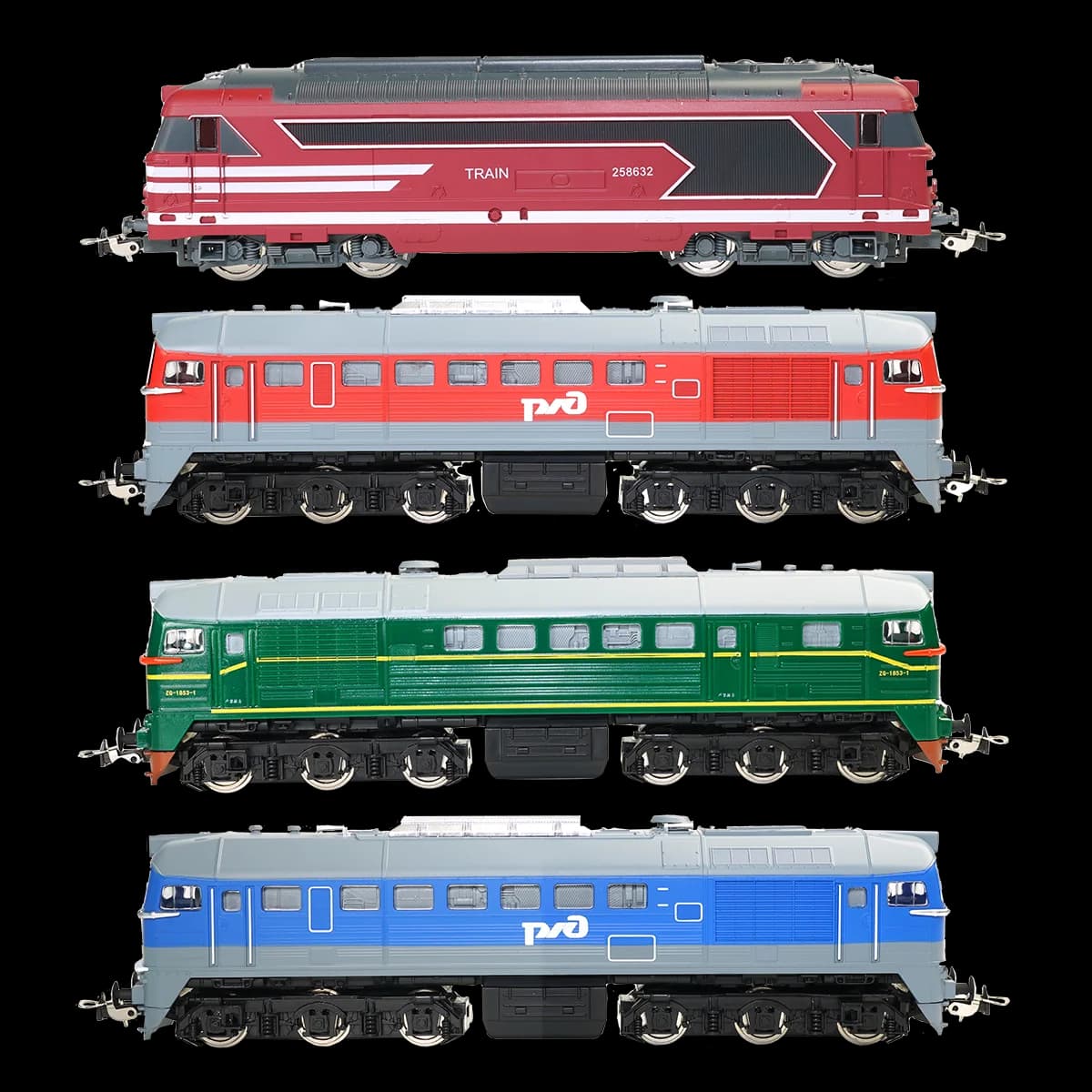 HO Schaal 1:87 M62 Dieselmotor Achtertrein Model met Koplamp-Modelbouwpakket Spoorweg Hobby Desktop Ornament Jongen Speelgoed Cadeau