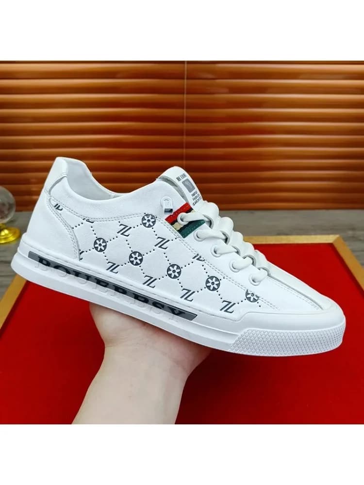 Europese Nieuwe Schoenen Voor Heren Echt Lederen Casual Schoenen Trendprint Flats Skateboardschoenen Jeugd Street Sneakers