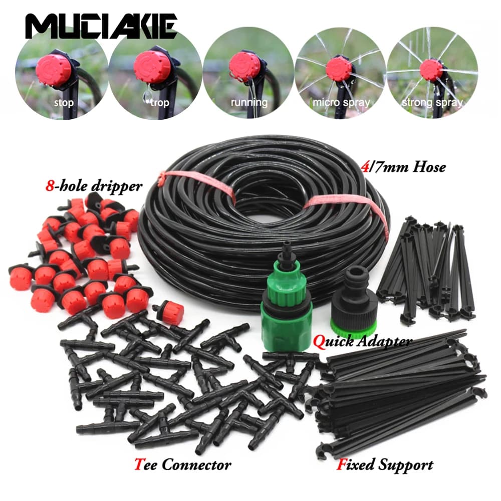 MUCIAKIE 50M-5M DIY druppelirrigatiesysteem automatische bewatering tuinslang micro druppel irrigatie sets filters en regelaars