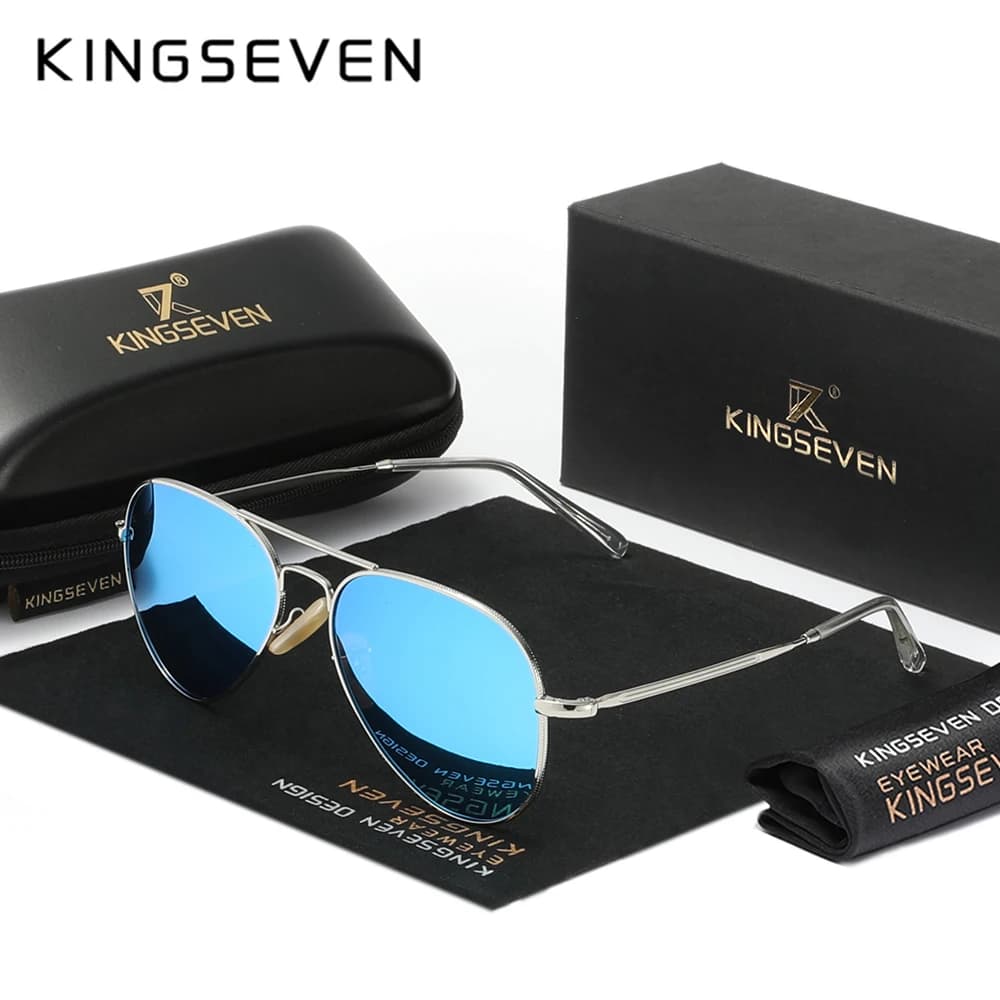 KINGSEVEN Mode Causale Pilot Zonnebril Mannen Vrouwen Gepolariseerde UV400 Anti-glare Legering Groot Frame Bril HD Lens Luxe Brillen