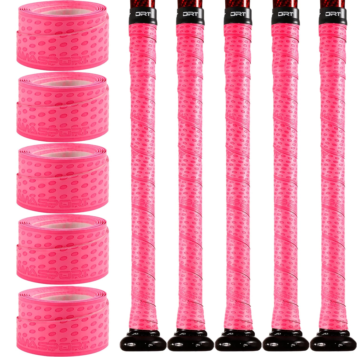 AMASPORT 2/3/5/10pcs Honkbalknuppel Grip Tape Duurzaam PU Antislip Effen Kleur Bat grip Tape voor Honkbal voor Verbeteren Controle