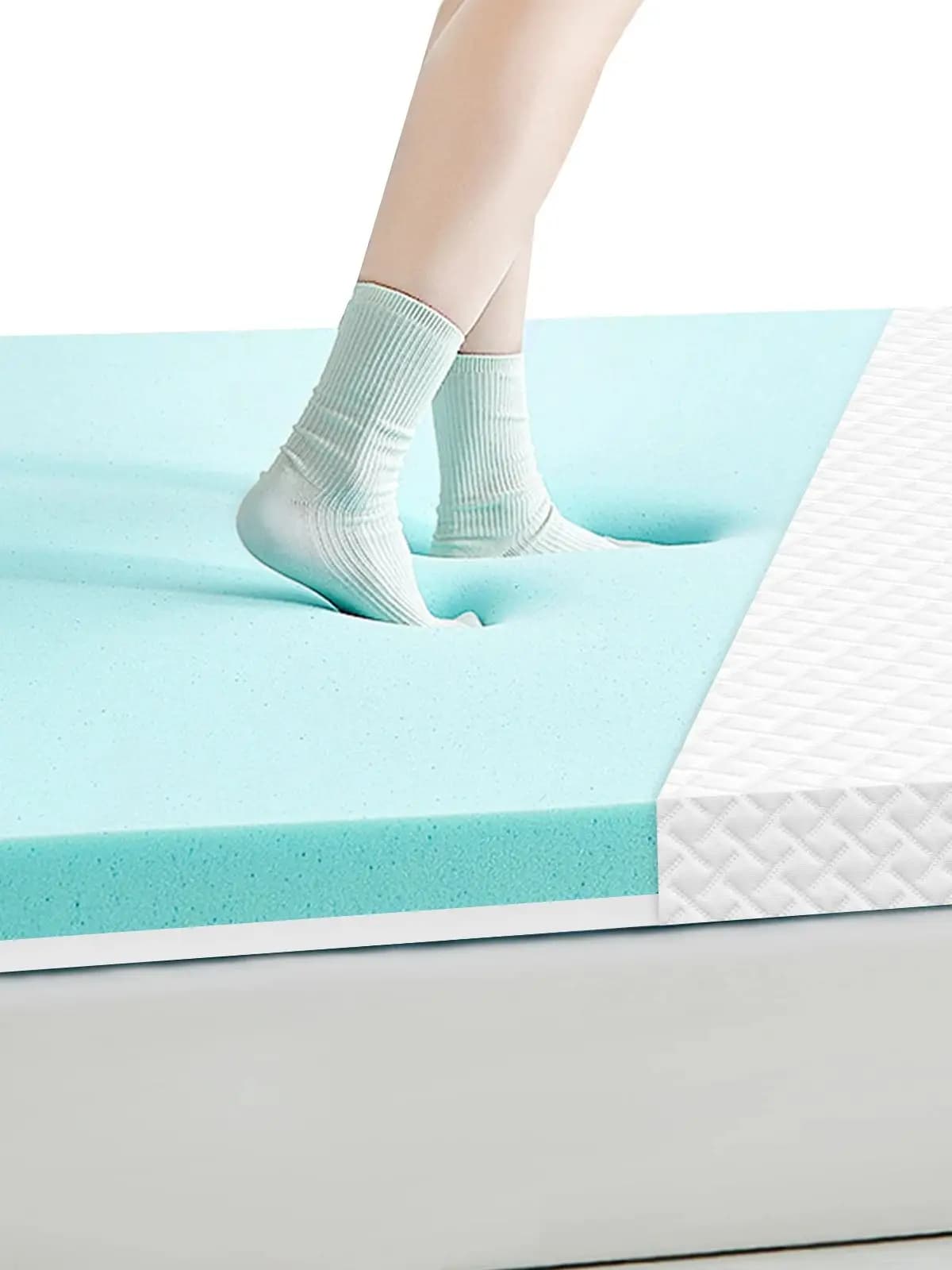 Matras topper met H2/H3 hardheid, gel topper voor comfort en drukontlasting, bed topper 7cm hoogte, veelzijdig