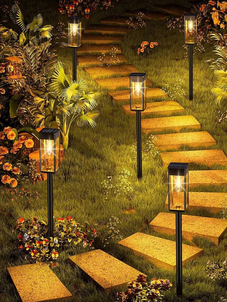 2/4/6 Stuks Retro Solar Pathway Warme Lichten Outdoor Waterdichte Tuin Gloeilamp voor Loopbrug Yard achtertuin Landschap Decor